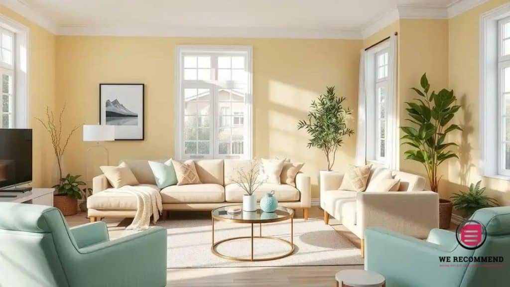 Butter yellow and mint colors: the perfect pairing for your home
