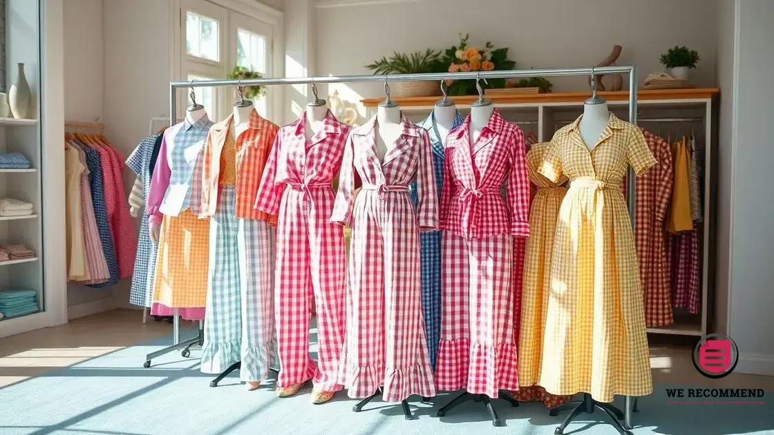 Key color combinations for gingham outfits